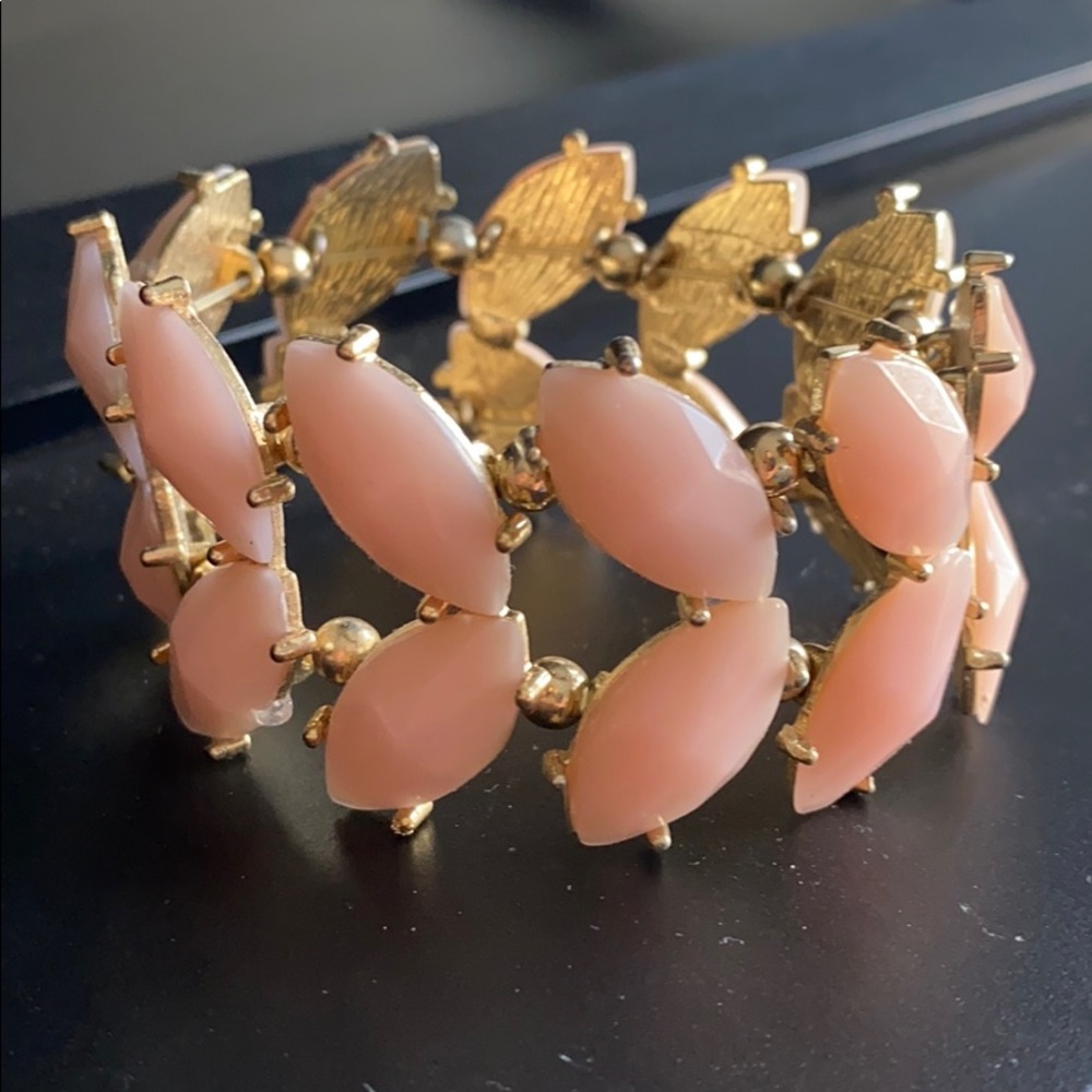 Gold hardware with pink stones bracelet